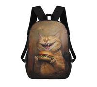 sinyumoney Evil Cat Hamburger Food Mochila Escolar Impresa En 3D Para Niños Y Niñas, Mochila Escolar, Mochila De Viaje Para Niños 17inch