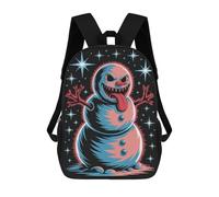sinyumoney Evil Snowman with Stars Mochila Escolar Infantil Estampada Para Adultos Y Niños, Mochila De Viaje Para El Día A Día 17inch