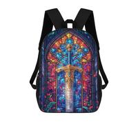sinyumoney Excalibur Stained Glass 17inch Mochila Escolar Impresa En 3D Para Niños, Mochila Escolar Informal De Moda, Mochilas De Viaje Para Niños Y Estudiantes.