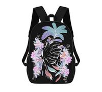 sinyumoney Exotic Black Light Flowers Mochilas Escolares, Bolsos De Negocios, Bolsos Para Portátiles Resistentes Para Hombres, Mujeres Y Adolescentes 17inch