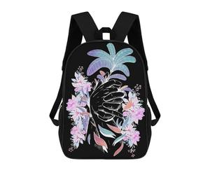 sinyumoney Exotic Black Light Flowers Mochilas Escolares, Bolsos De Negocios, Bolsos Para Portátiles Resistentes Para Hombres, Mujeres Y Adolescentes 17inch