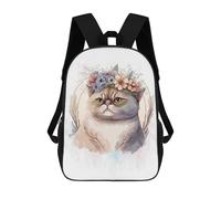 sinyumoney Exotic Shorthair Plant Cat Mochila Impermeable Para Ordenador Portátil Para Campus, Actividades Al Aire Libre, Viajes Y Deportes 17inch