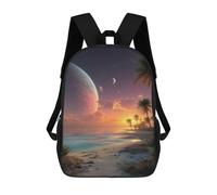 sinyumoney Exotic Tropical Sunset Beach -1 Mochila Escolar Infantil De 17 Pulgadas Con Estampado 3D, Mochila Moderna Para Niños, Mochilas De Viaje, Bolsas Para Libros, Mochila Escolar Infantil