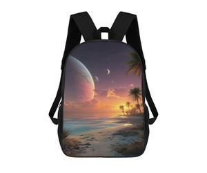 sinyumoney Exotic Tropical Sunset Beach -1 Mochila Escolar Ligera Para Aeropuerto, Estudiantes Universitarios, Mochila Para Niños/niñas/adolescentes 17inch