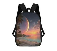 sinyumoney Exotic Tropical Sunset Beach Mochila Escolar Ligera E Informal Para Adolescentes, Niños, Mujeres Y Hombres 17inch