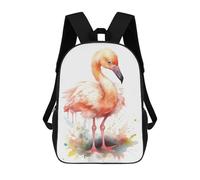 sinyumoney Exotic Watercolor Flamingo Mochila Escolar Impresa En 3D 17inch Mochila Escolar Infantil Mochilas De Viaje Mochila Informal De Moda Para Niños Y Estudiantes