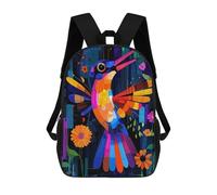 sinyumoney Expressionist Geometry Hummingbird - Vibrant Abstract Nature Art Mochila Escolar Infantil De Moda Informal Mochilas Infantiles Impresas En 3D Mochila Grande Para Niño 17inch