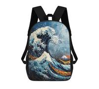 sinyumoney Expressionist The Great Wave - Bold Contemporary Art Reinterpretation Mochilas De Moda Impresas En 3D 17inch Mochila Escolar Informal Para Niños De Primaria Y Secundaria