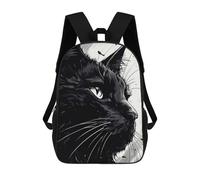 sinyumoney Face Black Cat Mochila Escolar Para Niños Y Niñas, Mochila Informal De Viaje, Mochila De Gran Capacidad Para El Día A Día 17inch