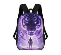 sinyumoney Face of The Tiger Mochila Escolar Para Niños De 17 Pulgadas, Mochila Informal De Viaje Para Niños Y Niñas, Mochila De Gran Capacidad Para El Día A Día 17inch