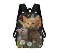 sinyumoney Fairy Kittens in Flowers Mochila Escolar Ligera Mochila Escolar De Día Mochila Para Libros Para La Universidad Para Acampar Aventuras Al Aire Libre Y Viajes Diarios 17inch
