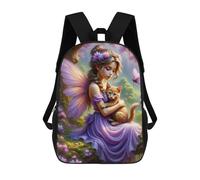 sinyumoney Fairy with Cat in Garden Mochila Escolar, Mochila Para Portátil, Mochila Para Adolescentes, Niñas, Niños, Mujeres Y Hombres 17inch