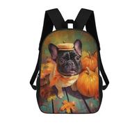 sinyumoney Fall Pumpkin French Bulldog Mochila Escolar Infantil De 17 Pulgadas Con Estampado 3D, Mochila Moderna Para Niños, Mochilas De Viaje, Bolsas Para Libros, Mochila Escolar Infantil