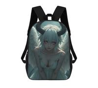 sinyumoney Fallen Angel with Horns Mochila Infantil De 17 Pulgadas, Mochila Escolar Con Estampado 3D De Dibujos Animados Para Niños Y Adolescentes.