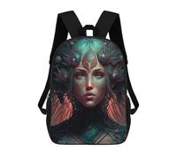 sinyumoney Fantasy Alien Portrait Mochila Escolar Infantil Impresa En 3D Para Niños, Mochilas De Viaje De Alta Capacidad, Bolsas Para Libros, Mochila Escolar Infantil 17inch