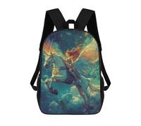 sinyumoney Fantasy Angel Rider Artwork Mochila Escolar De 17 Pulgadas Impresa En 3D Mochilas Infantiles Mochila Genial Impresa En 3D Para Niños De Primaria Y Secundaria
