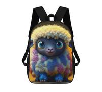 Sinyumoney Fantasy Angel Wings Artwork Mochila escolar para adolescentes, impresión 3D, ajustable, con bolsillos a la moda, para niños, niñas, estudiantes y adolescentes, Juguete colorido Woolly Sheep