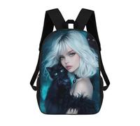 sinyumoney Fantasy Artwork Woman with Black Cats Mochilas Escolares Para Ordenador, Ideales Para El Colegio/trabajo/viajes, Acampadas, Aventuras Al Aire Libre Y Viajes Diarios 17inch