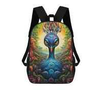 sinyumoney Fantasy Bird in Colorful Forest Mochila Escolar Para Niños, Mochila Escolar De Gran Capacidad Para Niños, Mochila Escolar 3D, Regalos Para Niños 17inch