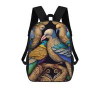 sinyumoney Fantasy Birds Artwork Mochila Escolar Impresa En 3D 17inch Mochila Escolar Infantil Mochilas De Viaje Mochila Informal De Moda Para Niños Y Estudiantes