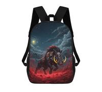 sinyumoney Fantasy Boar in Red Landscape Mochilas Para Niños Mochila Escolar Mochila Escolar Impresa En 3D Mochilas Escolares De Moda Para Niños De Primaria Y Secundaria 17inch