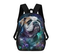 sinyumoney Fantasy Bulldog with Flowers -1 Mochila Escolar Impresa En 3D 17inch Mochilas De Moda Para Niños, Mochilas Escolares Para Niños De Primaria Y Secundaria