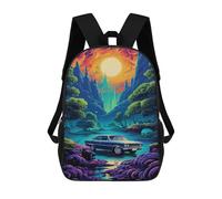 sinyumoney Fantasy Car Journey Mochila Infantil De 17 Pulgadas, Mochila Escolar Con Estampado 3D De Dibujos Animados Para Niños Y Adolescentes.