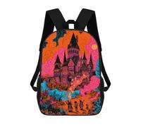 sinyumoney Fantasy Castle Adventure-5 Mochilas Para Niños 17inch Mochila Escolar Mochila Escolar Impresa En 3D Para Niños De Primaria Y Secundaria
