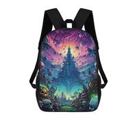 sinyumoney Fantasy Castle in A Mysterious Sky Mochilas Infantiles Impresas En 3D De 17 Pulgadas. Mochila Escolar Informal Impresa En 3D Para Niños De Primaria Y Secundaria.