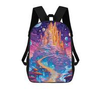 sinyumoney Fantasy Castle in Space Mochila Infantil Escolar Para Niños Con Estampado 3D De Dibujos Animados, Mochila Escolar Para Estudiantes, Mochila Para Portátil Para Niños Y Niñas 17inch