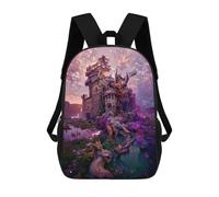 sinyumoney Fantasy Castle in The Sky -1 Mochila Escolar Para Niños Mochila Escolar Impresa En 3D Mochila Escolar De Moda Para Niños De Primaria Y Secundaria 17inch