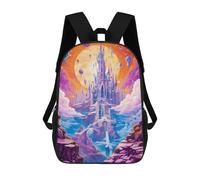 sinyumoney Fantasy Castle in The Sky Mochila Escolar Para Niños Y Niñas, Mochila Informal De Viaje, Mochila De Gran Capacidad Para El Día A Día 17inch
