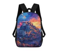 sinyumoney Fantasy Castle Sunset Landscape Mochilas Escolares Mochila Escolar Ligera Mochila De Día Mochila Escolar Para La Universidad Para Niños/Niñas/Adolescentes 17inch