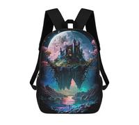 sinyumoney Fantasy Castle Under The Moon Mochila Escolar Mochila Para Niños Impresa En 3D Mochilas Infantiles Para Niños Y Niñas Mochilas Escolares Mochilas De Viaje Para Niños 17inch