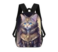 sinyumoney Fantasy Cat Armor Artwork Mochila Escolar Impresa En 3D 17inch Mochilas De Moda Para Niños, Mochilas Escolares Para Niños De Primaria Y Secundaria