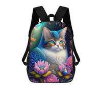 sinyumoney Fantasy Cat Art Print-3 Mochila Escolar Impresa En 3D 17inch Mochila Escolar Infantil Mochilas De Viaje Mochila Informal De Moda Para Niños Y Estudiantes