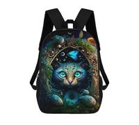 sinyumoney Fantasy Cat Art Print Mochilas Escolares Mochila Escolar Ligera Mochila De Día Mochila Escolar Para La Universidad Para Niños/Niñas/Adolescentes 17inch