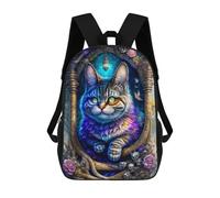 sinyumoney Fantasy Cat Art Print Mochilas Para Niños 17inch Mochila Escolar Mochila Escolar Impresa En 3D Para Niños De Primaria Y Secundaria