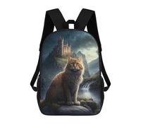 sinyumoney Fantasy Cat Castle Art Print Mochilas Infantiles Mochila Escolar Impresa En 3D Para Niños Mochilas De Viaje Bolsas Para Libros Para Niños 17inch Mochila Escolar