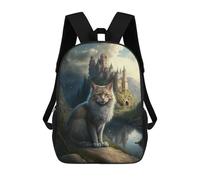 sinyumoney Fantasy Cat Castle Landscape Mochila Grande, Ligera E Informal Para El Campus, Actividades Al Aire Libre, Viajes Y Deportes 17inch