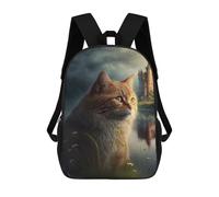 sinyumoney Fantasy Cat Castle Scene-2 Mochila Escolar Impresa En 3D 17inch Mochilas De Moda Para Niños, Mochilas Escolares Para Niños De Primaria Y Secundaria