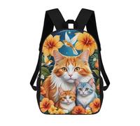 sinyumoney Fantasy Cat Family Garden Mochila Escolar Impresa En 3D 17inch Mochilas De Moda Para Niños, Mochilas Escolares Para Niños De Primaria Y Secundaria