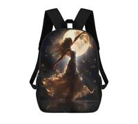 Sinyumoney Fantasy Cat Family Mochila escolar para niños, mochila de viaje informal, mochila grande para niños y niñas, Dance Under The Moonlight, 17"