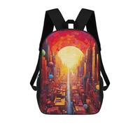 sinyumoney Fantasy Cityscape with Balloons 17inch Mochila Escolar Impresa En 3D Para Niños, Mochila Escolar Informal De Moda, Mochilas De Viaje Para Niños Y Estudiantes.