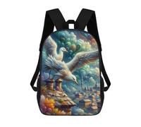 sinyumoney Fantasy Cityscape with Birds Mochilas Escolares, Bolsos De Negocios, Bolsos Para Portátiles Resistentes Para Hombres, Mujeres Y Adolescentes 17inch
