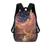 sinyumoney Fantasy Cloud City with Balloons Mochila Escolar Infantil De 17 Pulgadas, Impresa En 3D, Estilo Casual, Para Niños, Ideal Para Viajes, Como Mochila Escolar O Para Llevar Libros.
