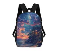 sinyumoney Fantasy Coastal Retreat Mochila De Negocios Para Portátil, Mochila Unisex Informal Para Niñas, Niños Y Adolescentes 17inch