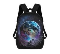 sinyumoney Fantasy Cosmic Moon Art Print Mochila Escolar Infantil De 17 Pulgadas Con Estampado 3D De Películas De Anime Para Niños, Mochila De Viaje, Mochila Escolar Infantil