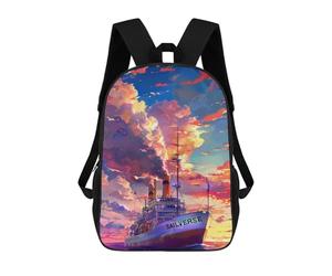 sinyumoney Fantasy Cruise Ship Sunset Mochila Mochila Informal Para El Día A Día, Para La Escuela, El Trabajo Y Los Viajes Para Hombres, Mujeres Y Adolescentes 17inch