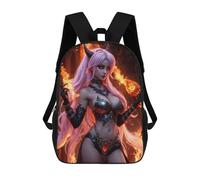 sinyumoney Fantasy Devil Woman with Flames Mochilas Escolares, Bolsos De Negocios, Bolsos Para Portátiles Resistentes Para Hombres, Mujeres Y Adolescentes 17inch